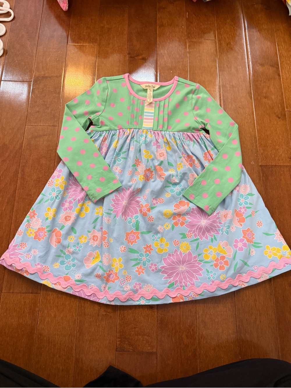 Matilda Jane Mint Green and Light Blue Floral Long Sleeve Dress
